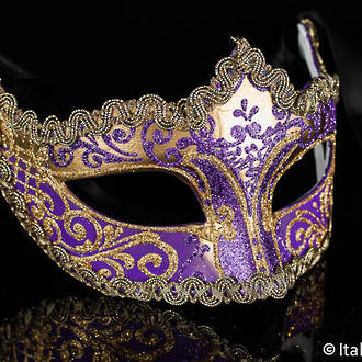 Venetian Masquerade Mask Colombina Star purple-gold