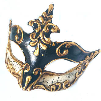 Venetian Masquerade Mask Colombina Madam Music Black