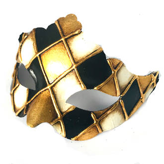 Venetian Masquerade Mask Colombina Madam Rombi Gold