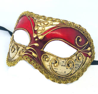 Venetian Masquerade Mask Colombina Vivian Music Red