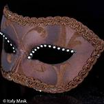 Venetian Masquerade Mask Colombina Brown 1