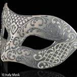 Venetian Mask Colombina Decor Silver White