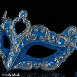 Venetian Masquerade Mask Colombina Vin Silver Blue
