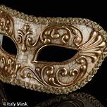 Venetian Masquerade Mask Colombina Craquele Gold