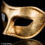 Italian Masquerade Mask Colombina Antique Gold
