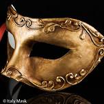 Venetian Masquerade Mask Colombina Stucco Gold