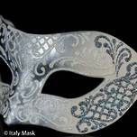 Venetian Mask Colombina Decor Silver White 2