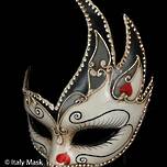Venetian Masquerade Mask Colombina Cigno Elisa (Black)