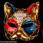 Venetian Masquerade Cat Mask Gatto Scacchi