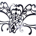 Venetian Filigree Masquerade Mask Colombina Lusso Deco Donna Black