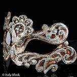 Venetian Masquerade Mask Colombina Macrame Silver