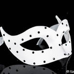 Italian Masquerade Mask Colombina Pois White