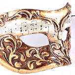 Venetian Masquerade Mask Colombina Stucco Musica Gold