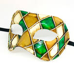 Venetian Masquerade Mask Colombina Rombi (green)