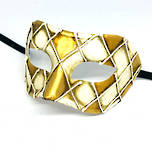 Venetian Masquerade Mask Colombina Rombi Gold-Cream