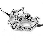Venetian Masquerade Mask Colombina Vin Black Silver