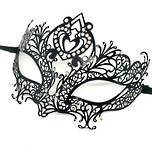 Venetian Filigree Masquerade Mask Colombina Lusso Cuore Strass