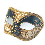 Venetian Masquerade Mask Colombina Vivian Music Black Gold
