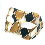 Venetian Masquerade Mask Colombina Rombi Gold/Black