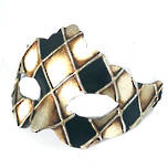 Venetian Masquerade Mask Colombina Madam Rombi Silver