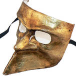 Venetian Masquerade Mask Bauta - gold