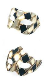 Venetian Masquerade Couples Masks- Colombina Rombi Silver